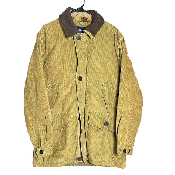 Vintage Corduroy Chore Barn Jacket Mens Plaid Lined Heavyweight Denim Med IZOD - Picture 1 of 16